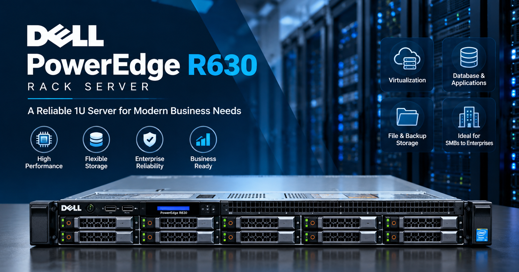 Dell PowerEdge R630 – Powerful, Flexible & Reliable 1U Rack Server